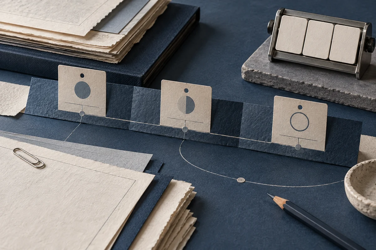 AI conceptual illustration of three document date roles arranged in sequence